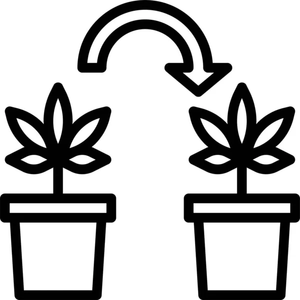 Clonación Cannabis Icono Las Drogas Estilo Esquemático — Archivo Imágenes Vectoriales