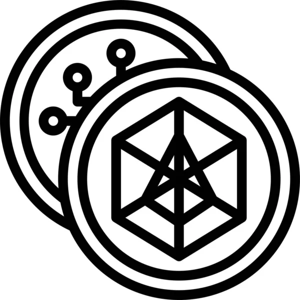 Arcblock Συμβολική Κέρμα Εικονίδιο Στυλ Περίγραμμα — Διανυσματικό Αρχείο