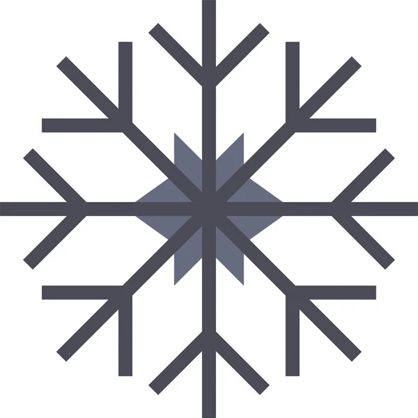 Snowflake Christmas Snow Icon Flat Style — Stockvektor