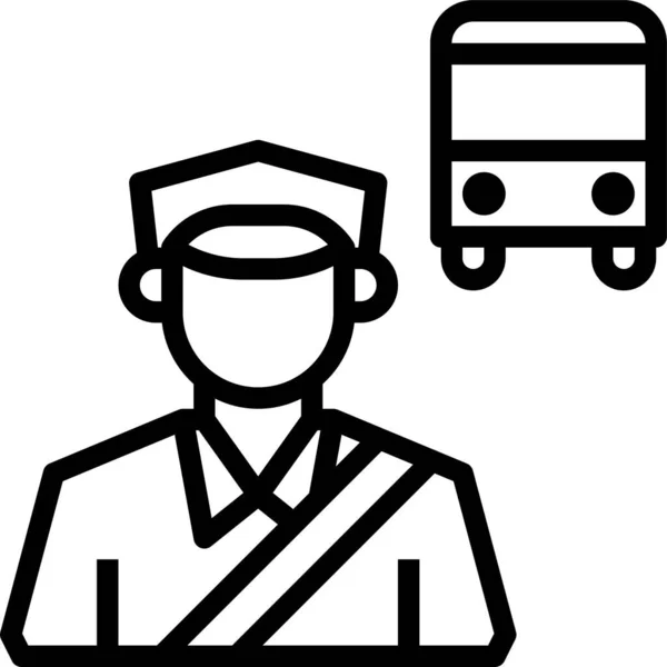 Ikona Pracy Kierowcy Autobusu — Wektor stockowy