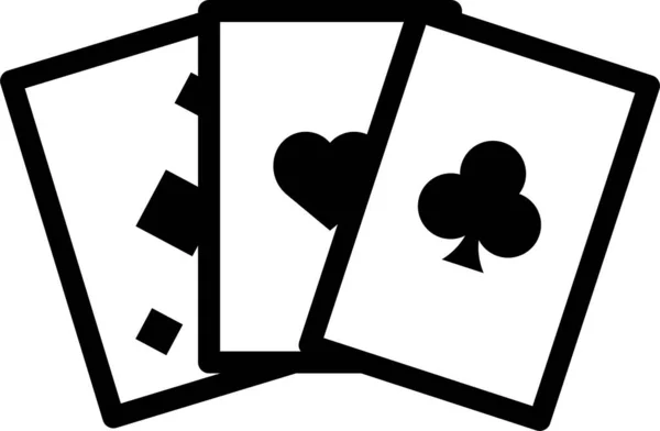ポーカーベットアウトラインスタイルのギャンブルアイコン — ストックベクタ