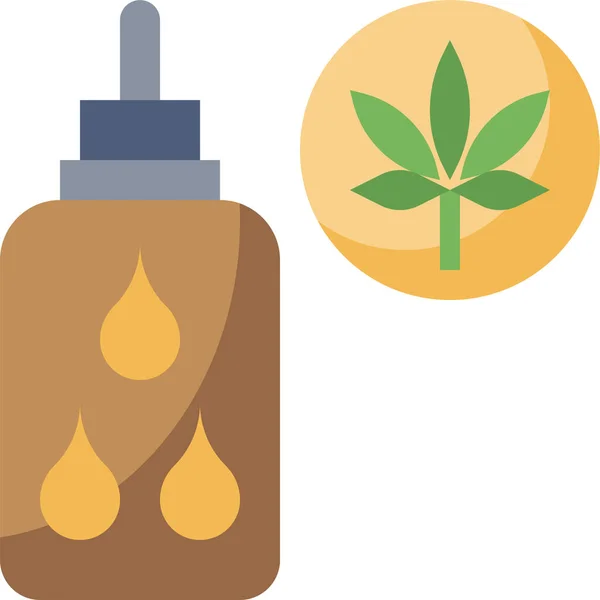 Cannabis Essentielles Hanf Symbol Flachen Stil — Stockvektor