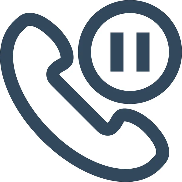 Anruf Warteschleife Anruf Telefon Symbol Umrissen Halten — Stockvektor