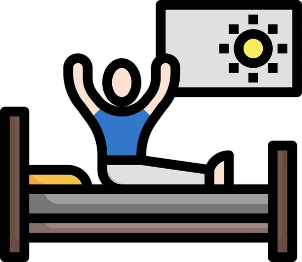 Despertar Icono Cama — Vector de stock