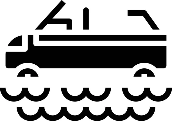 車両モード輸送カテゴリの水陸両用自動車のアイコン — ストックベクタ