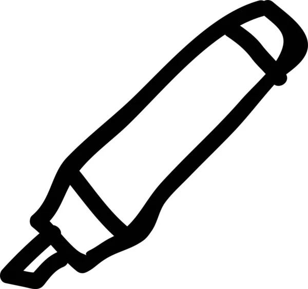 Ícone Lápis Marcador Marcador Estilo Desenhado Mão — Vetor de Stock