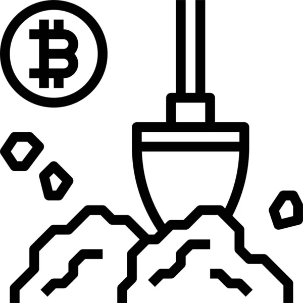 Ícone Moeda Negócio Bitcoin Estilo Esboço — Vetor de Stock