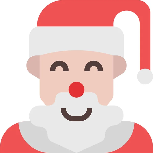Santa Santa Claus Christmas Icon Flat Style — Stockvektor
