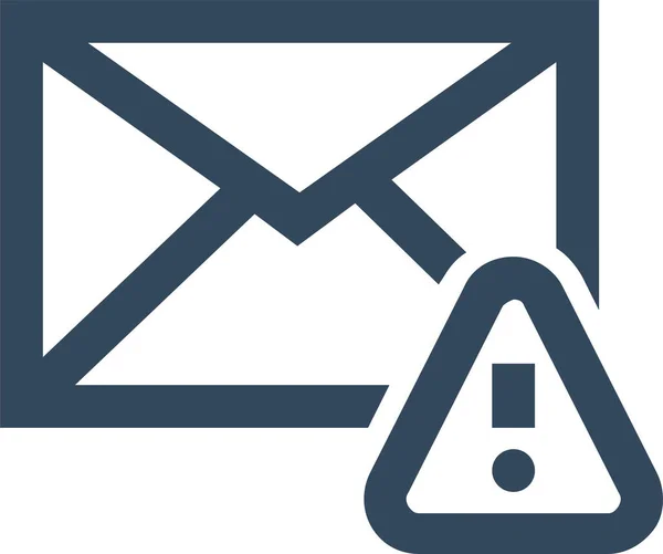 Alerte Mail Avertissement Email Icône Email Dans Style Contour — Image vectorielle