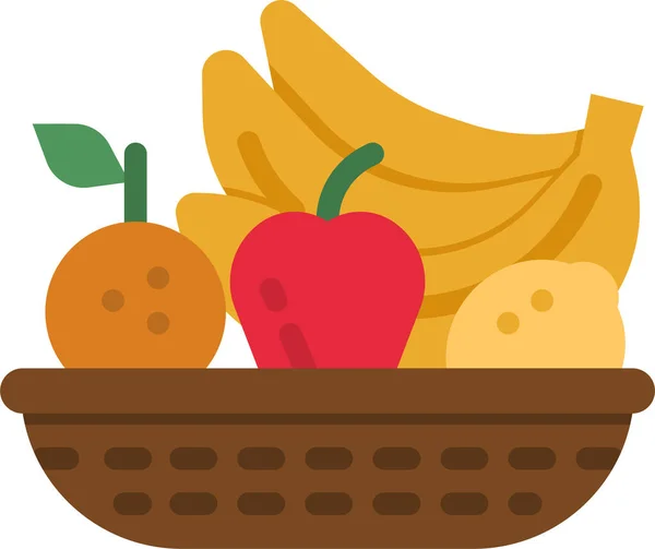 Fruit Basket Gift Icon — Stock Vector