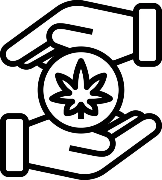 Cannabis Support Weed Icon — Stock Vector