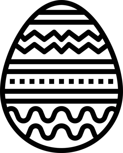 Paskalya Yumurtası Süsleme Simgesi Ana Hatlarıyla — Stok Vektör