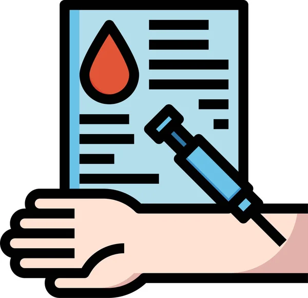 Ikona Laboratorium Badania Krwi Stylu Wypełnionego Zarysu — Wektor stockowy