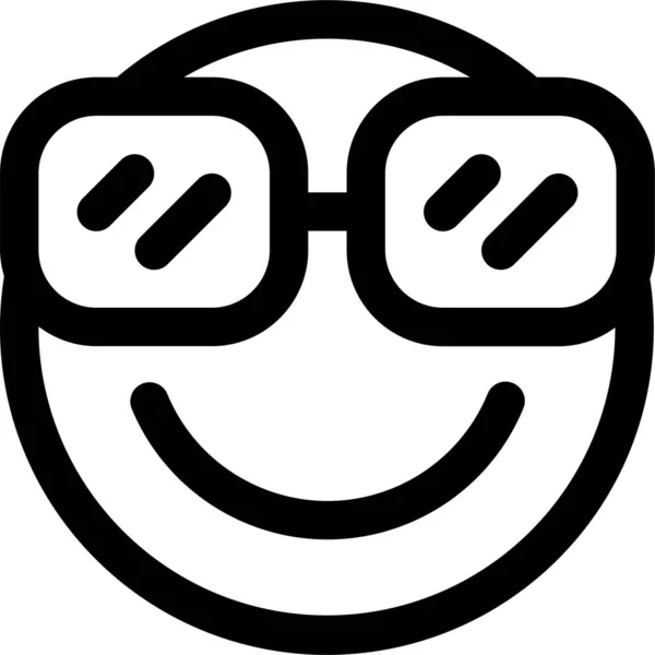 Cool Emoji Bril Pictogram — Stockvector