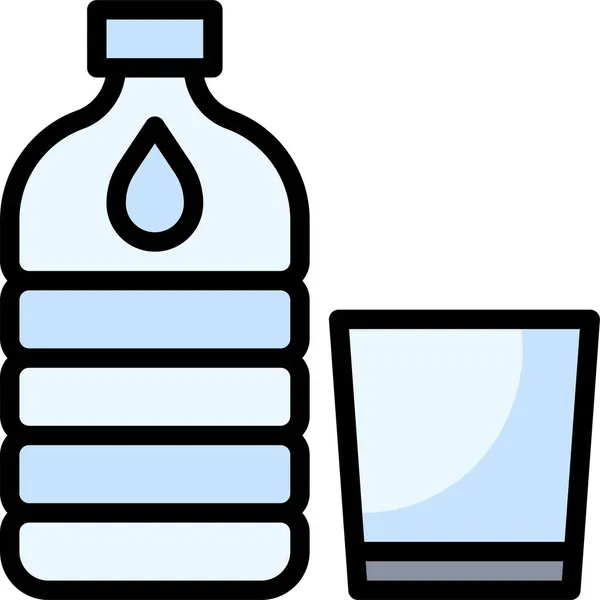 Bevanda Bottiglia Bevanda Icona Stile Pieno Contorno — Vettoriale Stock