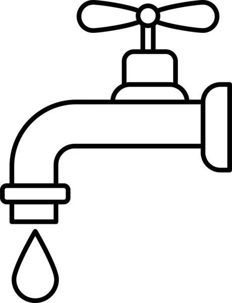 Ícone Água Torneira Nula —  Vetores de Stock
