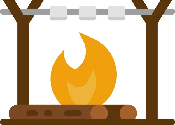 Yakacak Odun Ateşi Kamp Ateşi Ikonu — Stok Vektör