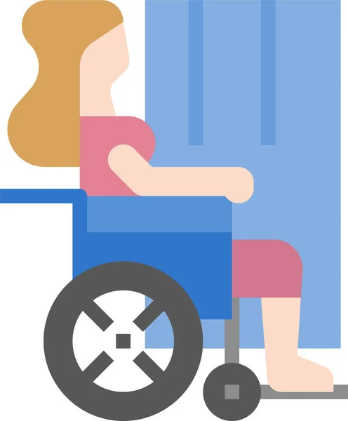 Handicap Handicapé Icône Fauteuil Roulant — Image vectorielle