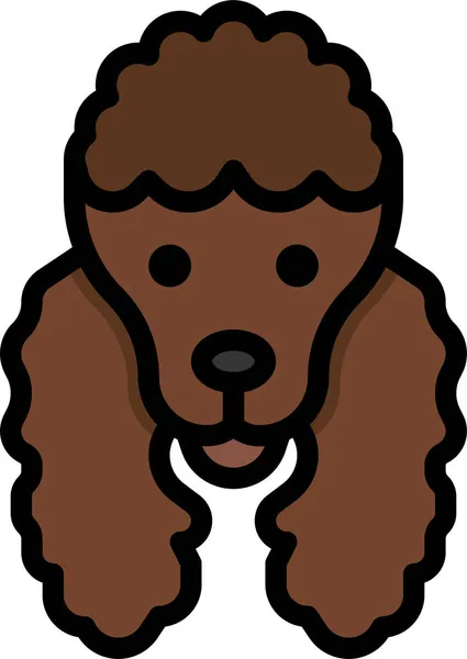 Poodle Animal Dog Icon Filled Outline Style — Stock Vector