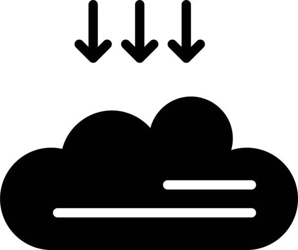 Cloud Datenbank Download Symbol Solidem Stil — Stockvektor