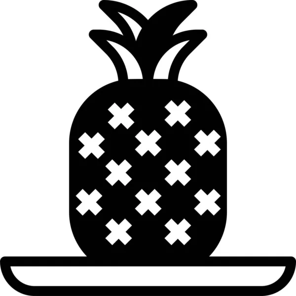 Ananas Frukt Frisk Ikon Kinesisk Nyår Kategori — Stock vektor