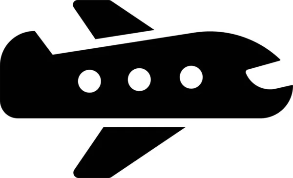 Letiště Letadlo Cestování Ikona Pevném Stylu — Stockový vektor