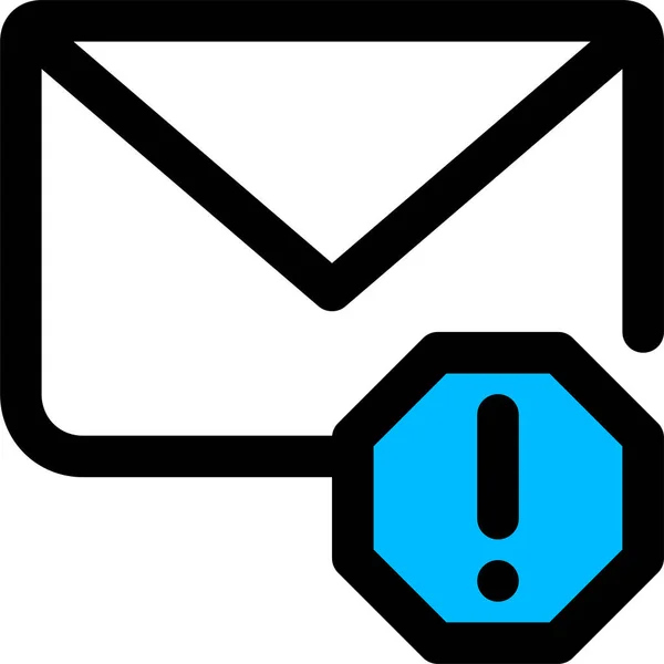 Email Signaler Icône Spam Dans Style Rempli Contour — Image vectorielle