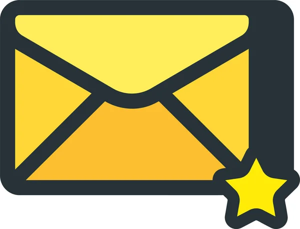 Email Favorite Icon Filled Outline Style — стоковый вектор