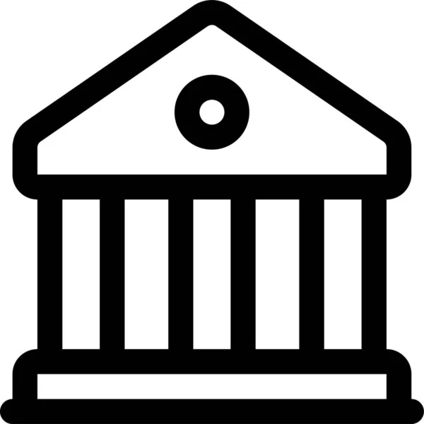 Τράπεζα Κτίριο Κοινότητα Εικονίδιο — Διανυσματικό Αρχείο