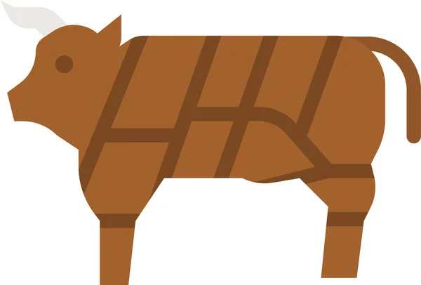 奶牛牛肉部分图标 — 图库矢量图片