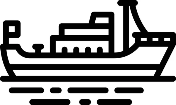 Barco Barco Ferry Icono Estilo Esquema — Vector de stock