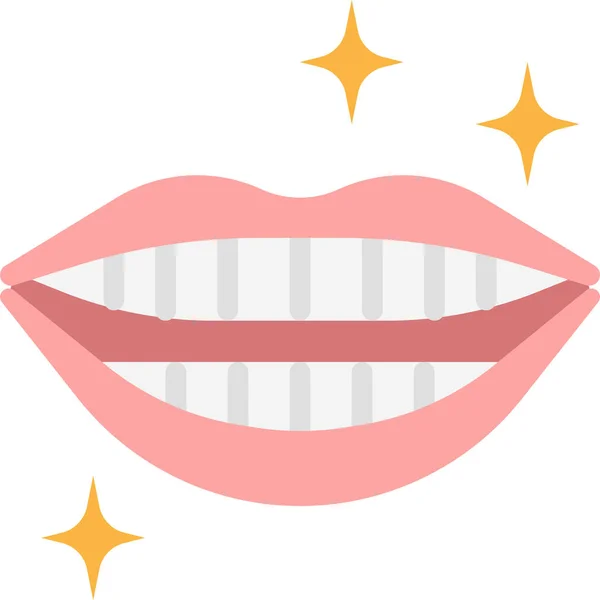 Zahnpflege Zahnheilkunde Mündliche Ikone Flachem Stil — Stockvektor