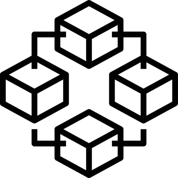 Kryptowährungssymbol Bitcoin Blockchain — Stockvektor