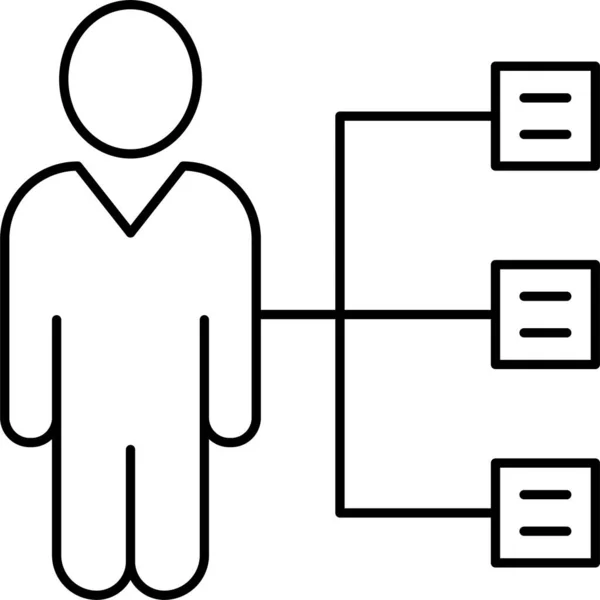 Ikona Struktury Wykresu Hierarchicznego — Wektor stockowy