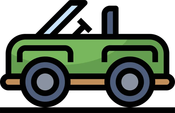 Coche Coche Jeep Icono Coche Estilo Contorno Lleno — Vector de stock