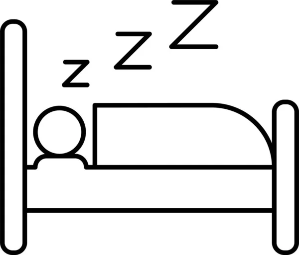 Hotel Sueño Cama Icono — Vector de stock