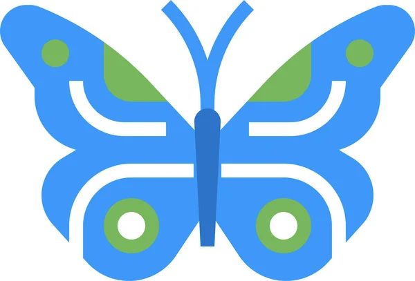 Tier Schmetterling Königreich Ikone Flachen Stil — Stockvektor