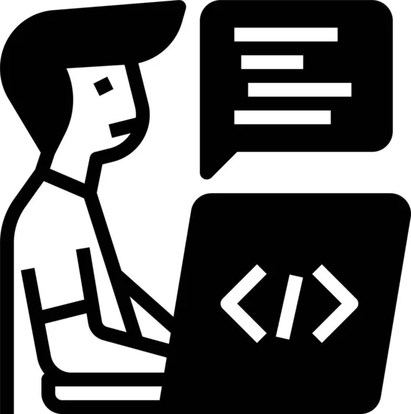Programador Ícone Programador Codificação — Vetor de Stock