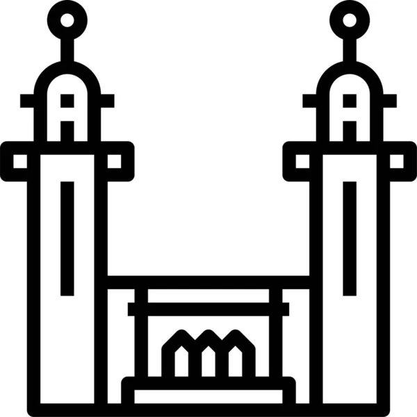 Икона Архитектуры Нуакшота Мавритании Стиле Наброска — стоковый вектор