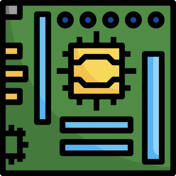 Placa Principal Icono Torre Cpu — Vector de stock