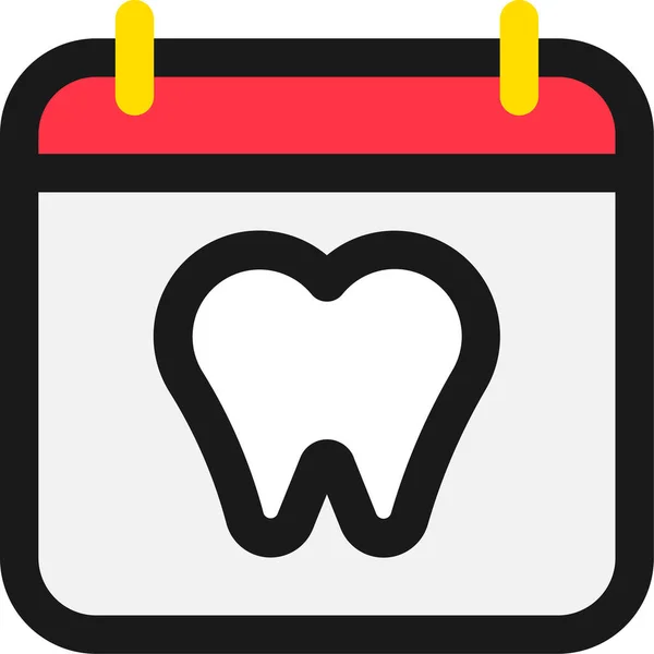 Calendar Visit Dental Icon — Stock Vector