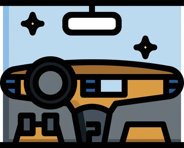 Внутрішня Деталізована Іконка Автомобіля Заповненому Стилі — стоковий вектор
