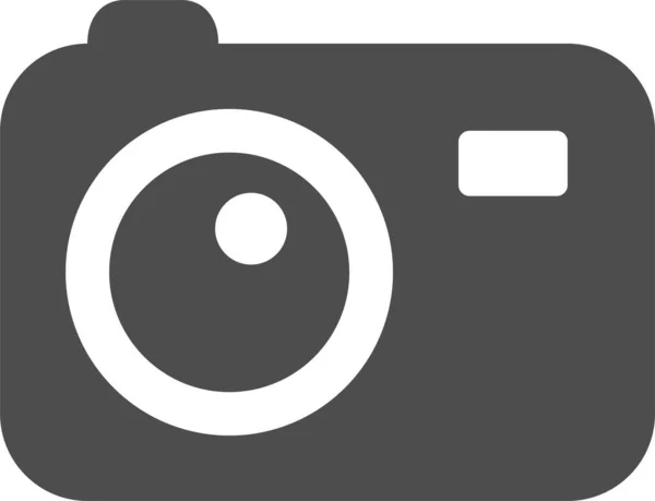 Camera Digitaal Flash Icoon Solid Stijl — Stockvector