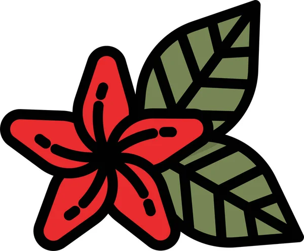 Flower Hawaii Flowers Icon Filled Outline Style — стоковый вектор