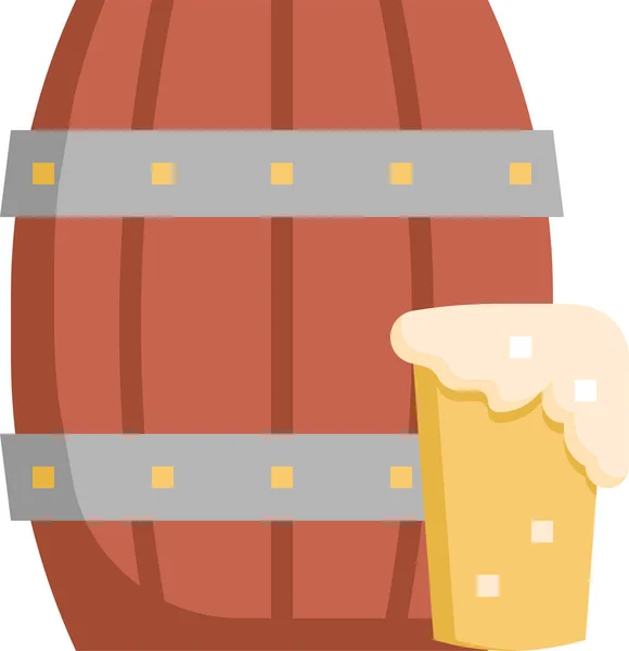 Beer Barrel Brewery Icon — Stock Vector