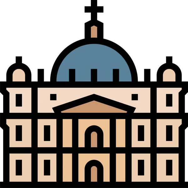 Avrupa Nın Simgesi Aziz Peter Bazilika Simgesi — Stok Vektör