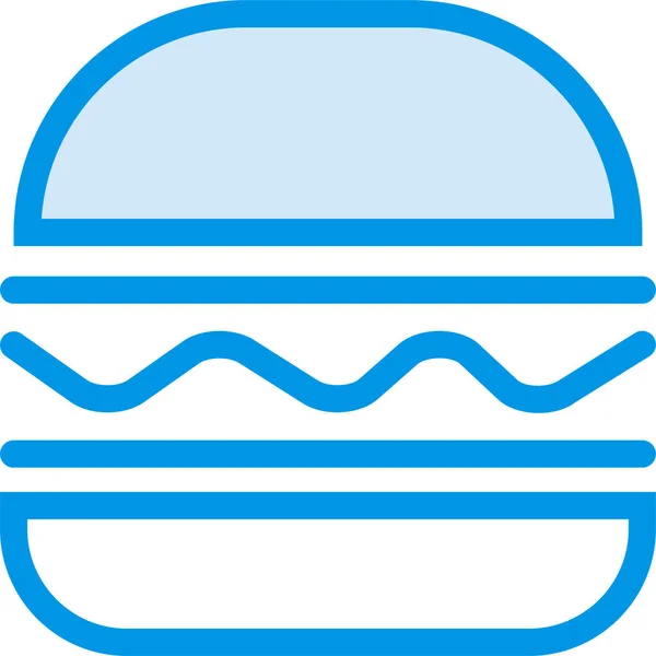 Hambúrguer Cheeseburger Ícone Comida Estilo Esboço Preenchido — Vetor de Stock