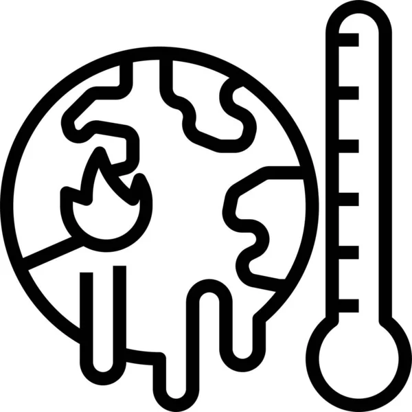 Icona Termica Del Riscaldamento Globale — Vettoriale Stock