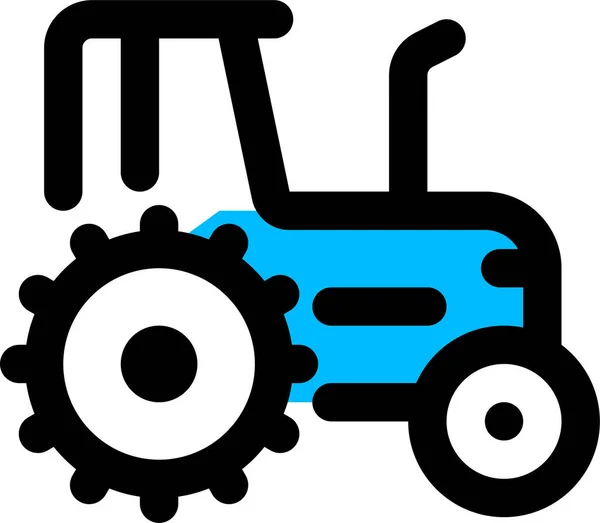 填充型农业拖拉机图标 轮廓型 — 图库矢量图片