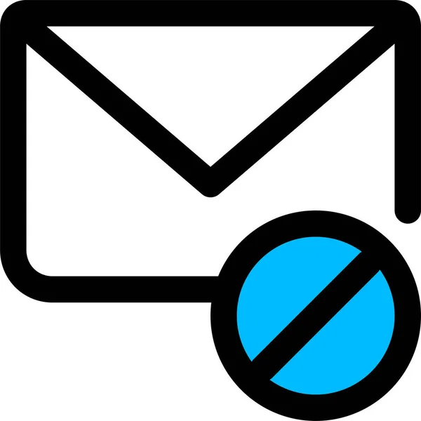 Bloque Cancelar Icono Correo Electrónico Estilo Contorno Lleno — Vector de stock